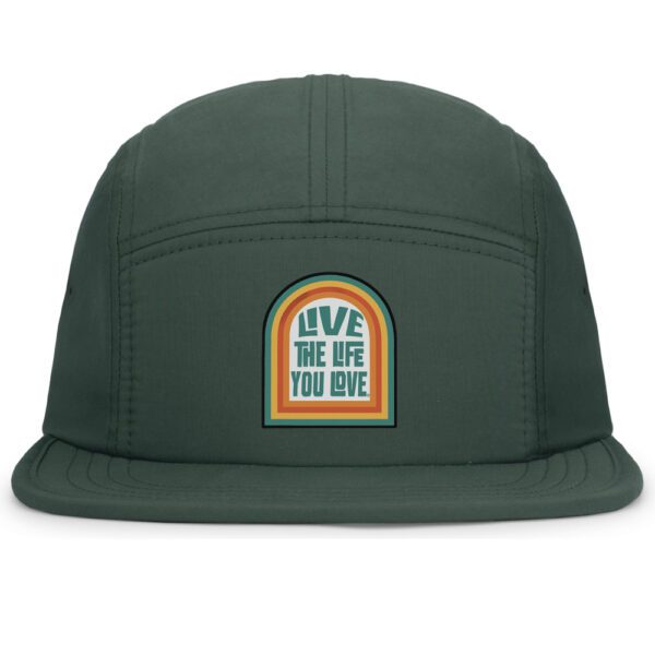 Live the Life you Love 5 panel, packable camper hat