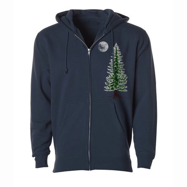 Midnight Moonlight Zip up hoodie in navy