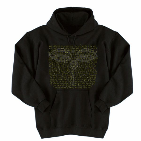 black hoody with Eyes of the world hoody