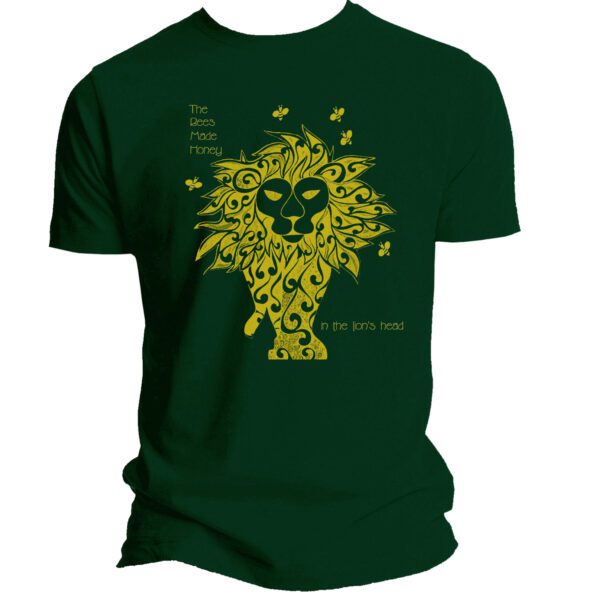 Samson and Delilah Lion's tee on forest green