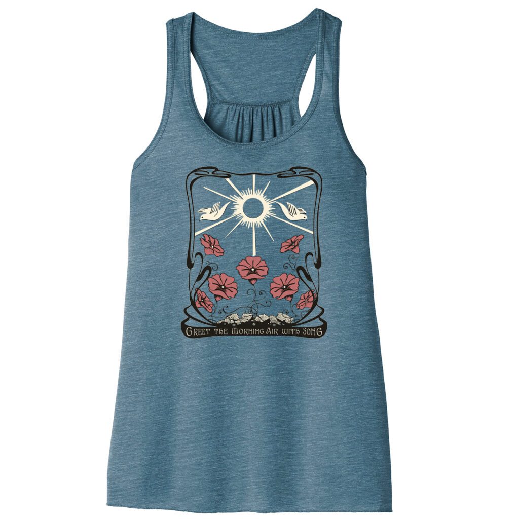Greet the morning air with song tank top. Music never stopped tank top