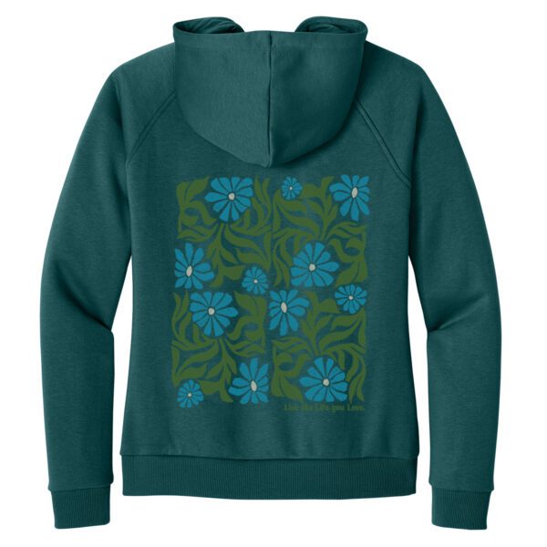 Flower Stamp Ladies Zip Up in Tourmaline