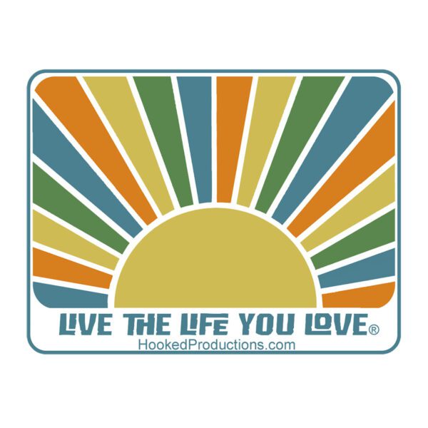 Live the Life you Love Retro Sun sticker