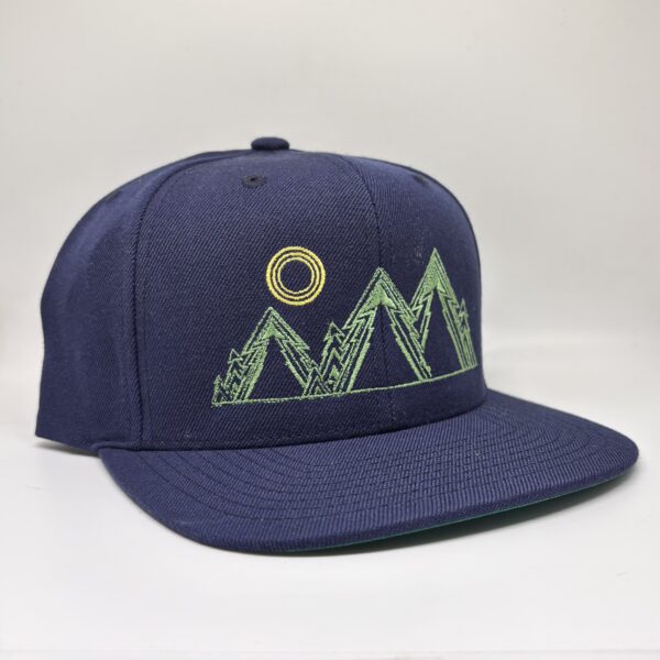 Electric trees hat design side view from Live the Life you Love in Navy
