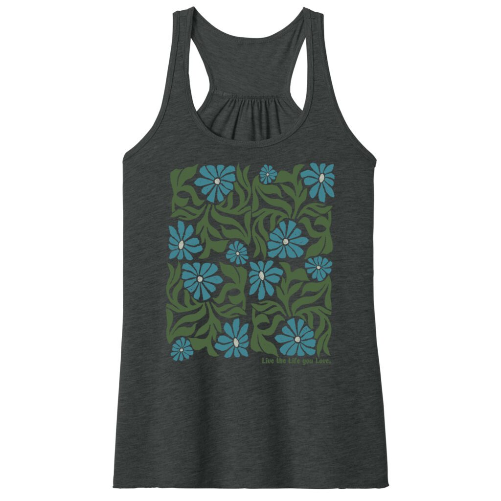 Block Print Flower Stamp Tank front